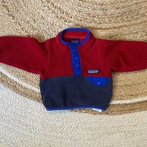 Patagonia Red and Blue Fleece Pullover, size 3-6 months